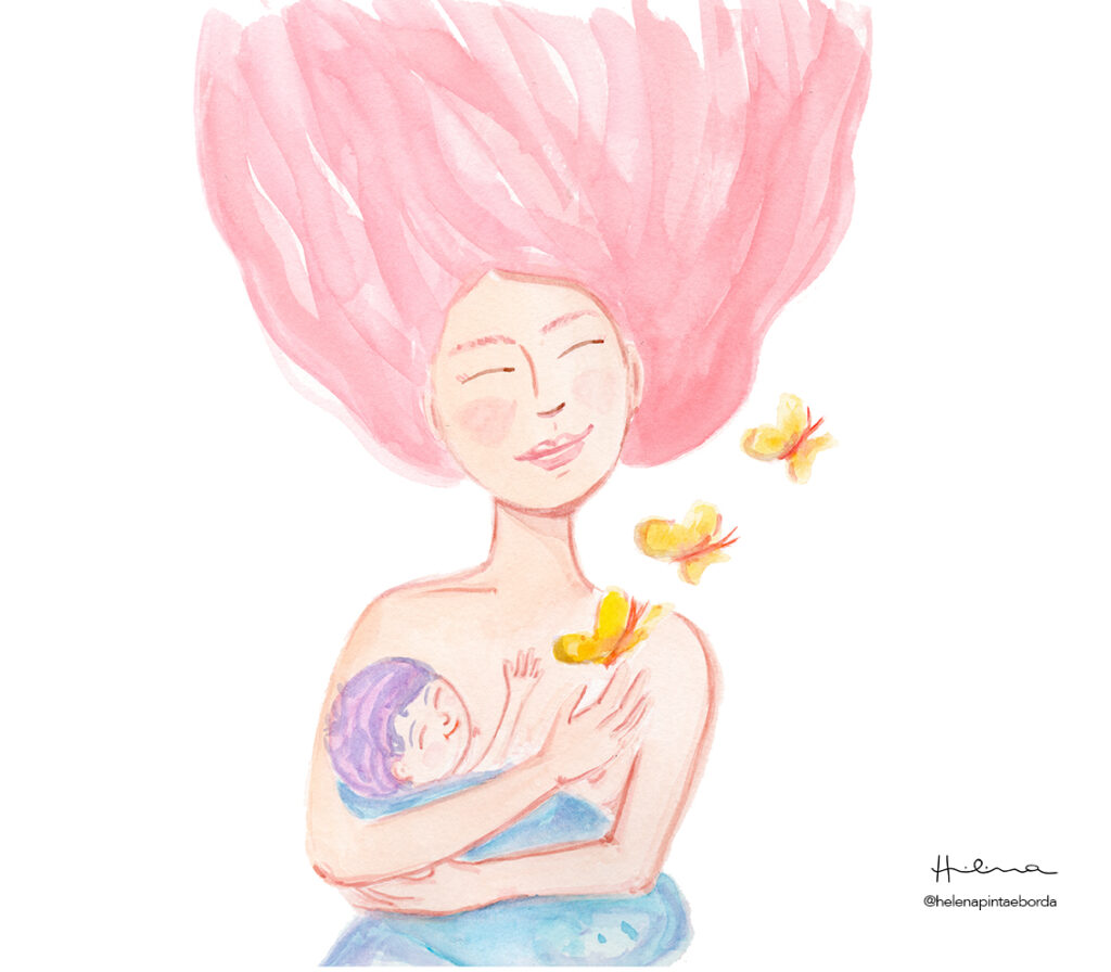 maternidade, da artista Helena de Cortez @helenapintaeborda